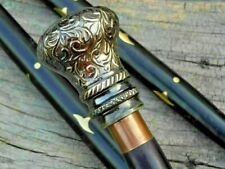 Victorian Handle Walking Stick Brass Cane Wooden Vintage Style Antique gift Head