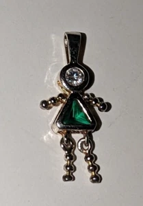 Collar Dije Piedra de Nacimiento Plata Esterlina 925 Mayo Piedra de Nacimiento Esmeralda Niña - Imagen 1 de 3
