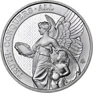 2022 5 oz St. Helena Silver Queen’s Virtues Truth Coin (BU)