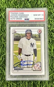 Jasson Dominguez Signed 2020 1st Bowman Rookie Card #BP8 PSA/DNA Auto 10 - Picture 1 of 2