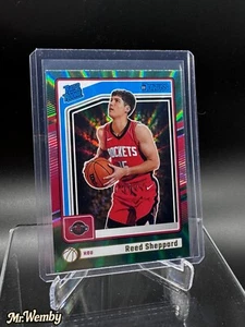 Reed Sheppard 2025 Donruss Rated Rookie Holo Green Laser #202 Rockets - Picture 1 of 3