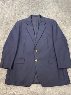 Blazer Ralph Lauren Para Hombres 44R Azul Lana Dorado Botón Abrigo Deportivo Chaqueta Militar Foto 1 de 4