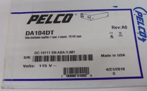 Pelco DA104DT Video Distribution Amplifier 1 input, 4 outputs 120VAC Input - Picture 1 of 3