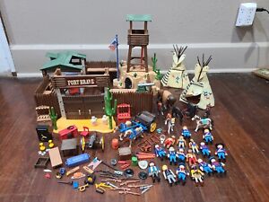 Playmobil Western Native American Indian Lot with Fort Brave 5245