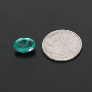 Zambian Certified Lab-grown Green Emerald 5.345 Ct. Oval Cut Loose Gemstone - Picture 1 of 4