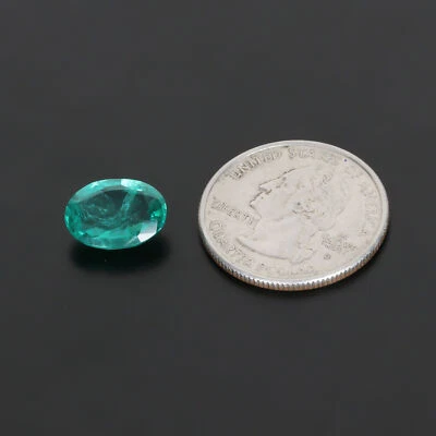 Zambian Certified Lab-grown Green Emerald 5.345 Ct. Oval Cut Loose Gemstone - Image 1 of 4