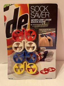 Vintage SOCK SAVER Laundry Organizers Sorters Rings Clips Hangers NOS