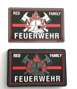 Klettpatch & Aufkleber ca. 8 x 5 cm red family thin red line Feuerwehr - Bild 1 von 3