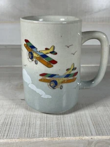 Vintage Otagiri Mug With Bi Planes Aircraft Aviation Biplane Made in Japan - Picture 1 of 10