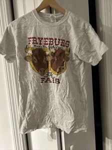 Fryeburg Fair Maine T Shirt 2008 158th Blue Ribbon Classic Cows Steer Wagon S - Picture 1 of 6