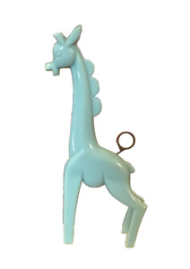 Vintage Nosco DON MANNING Aqua Giraffe Plastic/Figure/Charm 1940’S/50’S, 3.25”