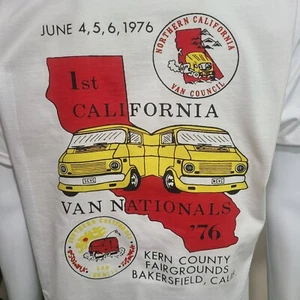 "Camiseta vintage BOOGIE VAN ""1976 VAN NATIONALS BAKERSFIELD, CA." - Imagen 1 de 5