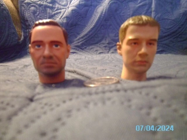 Cabeza masculina esculpida B7 1:6 dragón Segunda Guerra Mundial x 2 para figuras de 12" Foto 1 de 1