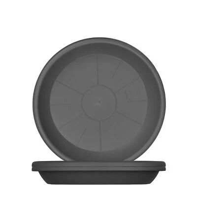 BIGDEAN 3x Blumentopf Untersetzer Blumenuntersetzer 39cm rund anthrazit für Pflanzkübel