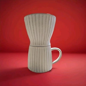 Starbucks 2013 Sturdy Ribbed Ceramic Pour Over Coffee Brewer Filter & Mug Set - Bild 1 von 12