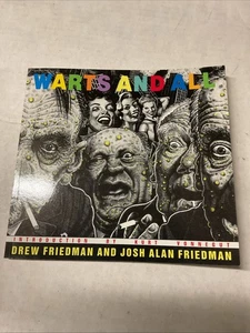 Warts and All by Drew Friedman (Paperback, 1990) Satire Comics Kurt Vonnegut - Picture 1 of 2