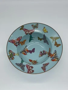 Mackenzie Childs Blue Butterfly Garden Large Serving Bowl UNUSED Rare Print! - Picture 1 of 4