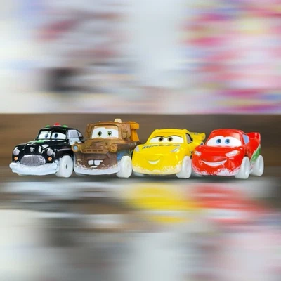 Disney Pixar Cars Mini Racers Holiday Set of 4 Lightning Cruz Mater Sher *Loose* - Image 1 of 4