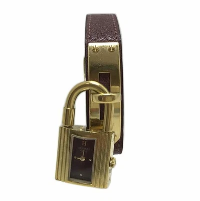 Reloj HERMES Kelly KE1.201 Marrón Mujer Cuarzo Correa Cuero Chapado en Oro Foto 1 de 4