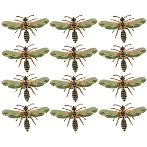 12 Pz Libellula Tovagliolo Fibbia Tovagliolo Lega Verde Insetto Libe2267 - Imagen 1 de 1