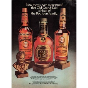 Antiguo anuncio de decoración de pared vintage de whisky bourbon Grand-Dadd - Imagen 1 de 1