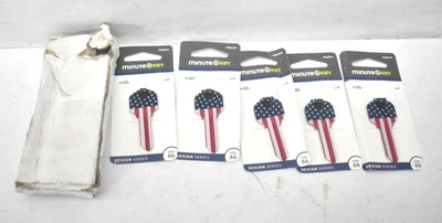 Lot of 5 MinuteKey Design Series Key Blanks KW1 66 American Flag USA 9986999 - Image 1 of 4