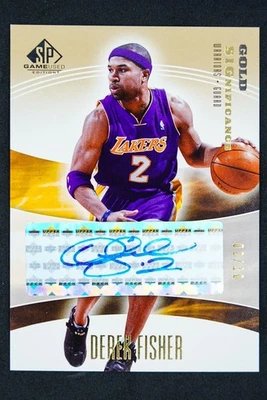 2004 SP Game Used Edition Derek Fisher Significance GOLD AUTO 2/10 JERSEY #! DF - Image 1 of 4