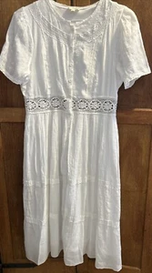 KINGS ROAD Large White Dress Lace Boho Cottagecore Festival Chic - Picture 1 of 13