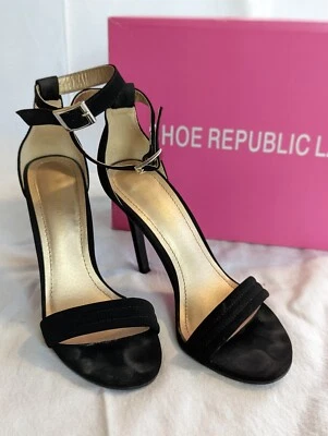 Туфли Republic черный Emily стиль лодыжки ремень каблуки размер 7 - Изображение 1 из 4