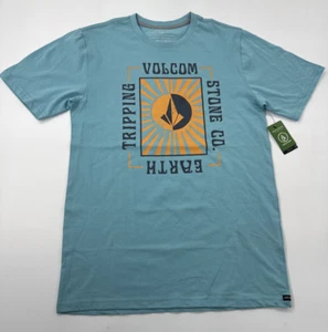 Volcom T Shirt Youth Boys Large Blue Skater Logo Surf Casual Graphic Hippie NEW - Picture 1 of 9