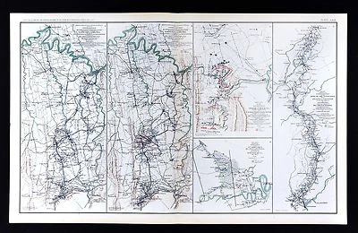 Civil War Map Harper's Ferry Winchester Strasburg - Atlanta to Savannah March - Image 1 of 3
