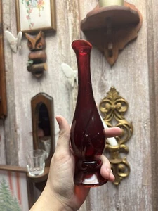 Vintage Avon Ruby Red Bud Vase - Picture 1 of 3