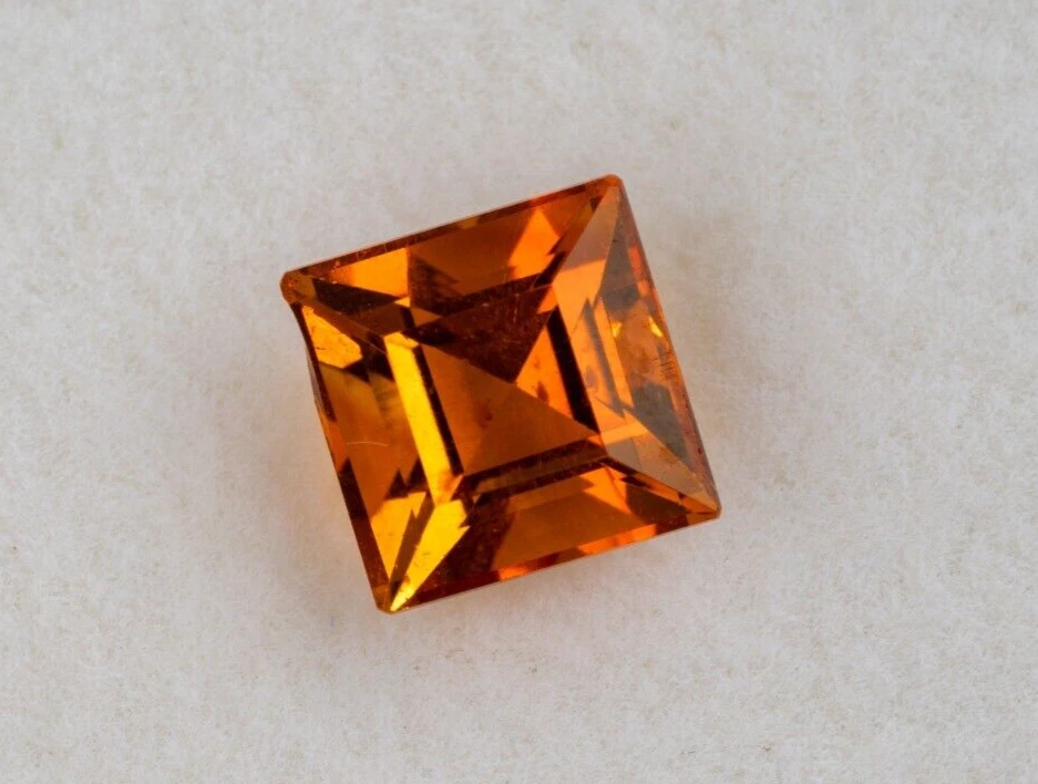 Piedra preciosa suelta granate hessonita corte princesa natural de 1,08 quilates 6x6 mm #155 Foto 1 de 1