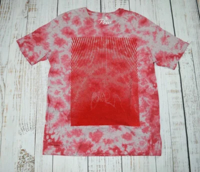 PRPS JEANS MENS TIE DYE GREY / RED VELVET SUNRISE PRINT RED CUPID TEE T-SHIRT L - Image 1 of 4