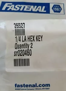 2pc Hex Key Allen Key Wrench 1/4 Long Arm- Fastenal Industrial - Picture 1 of 2