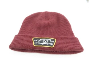 VANS Off The Wall Maroon Knit Beanie Adult Size Fall Winter Hat - Picture 1 of 7
