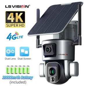 4G Solar Security Camera w/ SIM Card Wireless Outdoor PTZ Dual Lens 10X Zoom 4K - Imagen 1 de 9