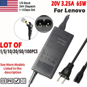 LOT OF 65W 20V 3.25A Laptop Charger AC Adapter For Lenovo IdeaPad IBM-5.5*2.5mm* - Picture 1 of 14