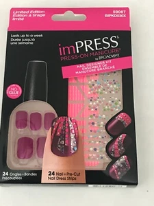 Kiss imPRESS Press-On Manicure Nails Broadway Limited Edition  59067 Tango - Picture 1 of 2