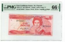 1985 East Caribbean States St Vincent 1 Dollar Banknote UNC P17v PMG 66