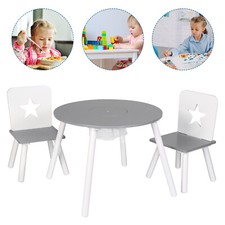 Kids Table and 2 Chairs Childrens MDF Dining Play Study Activity Desk Chairs Set