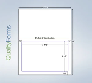 Etiqueta integrada forma 1 etiqueta 7-1/2 x 5-1/8" con 1 horizonte. Perf. (1500) - Imagen 1 de 3