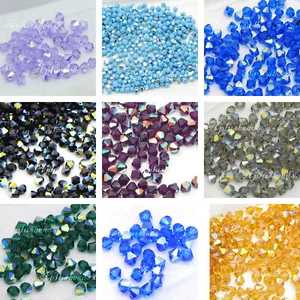 Authentic Swarovski Crystal  #5301,#5328 3mm Bicone Beads 60pcs AB Coating - Picture 1 of 21