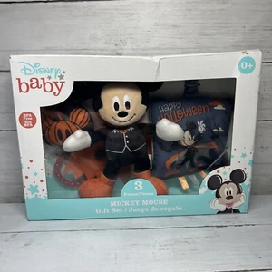 NEW Disney Baby 3 piece Mickey Mouse Happy Halloween Gift Set Plush Rattle Toys - Picture 1 of 9