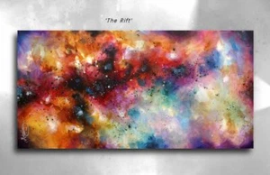 A Abstract Painting Modern Contemporary Original Art Decor Mix Lang cert. unique - Picture 1 of 5