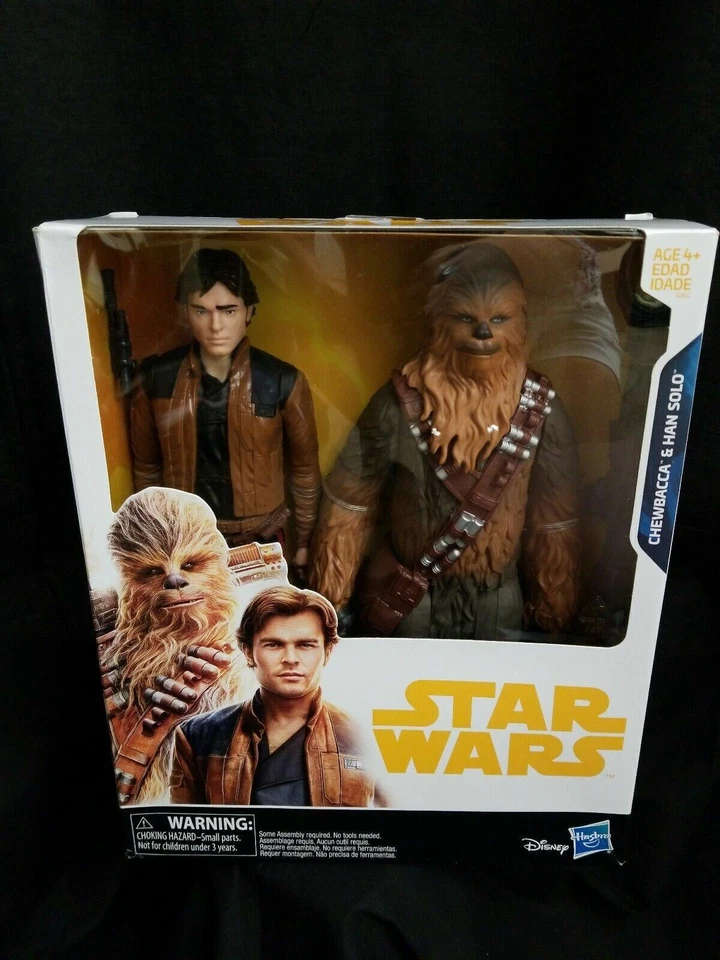 Paquete de 2 figuras de acción de Star Wars Han Solo y Chewbacca 10 pulgadas nuevas con caja Foto 1 de 4