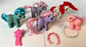 My Little Pony w Accessories Vintage 1984 Horse Toys Necklace Brush Lot of 8 - Picture 1 of 21