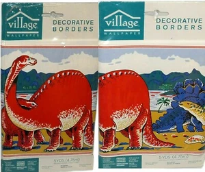 Paleozoic Dinosaurs Decorative Wall Border 5 Yards New Factory Sealed Vintage - Picture 1 of 1