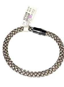 VicenzaSilver .925 Sterling Silver Crystal Bracelet Black Rhodium NEW QVC - Picture 1 of 6