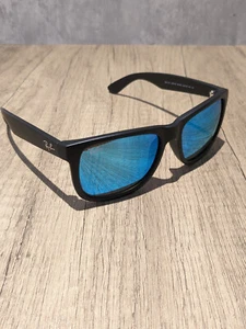 Ray-Ban Sunglasses Justin RB4165 622/55 Mirror rubber black Authentic 54mm VGC - Picture 1 of 12